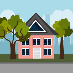 房子在邻里场面邻里生活无缝模式社区美丽的村庄或社区房屋收藏无缝