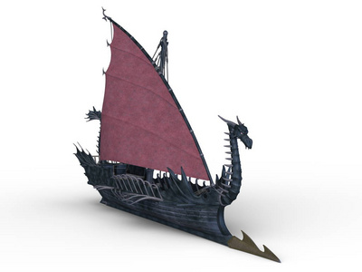 龙 boat3d 龙船 Cg 渲染