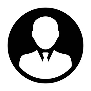 外形图标矢量男性用户头像在平面颜色字形象形文字插图照片