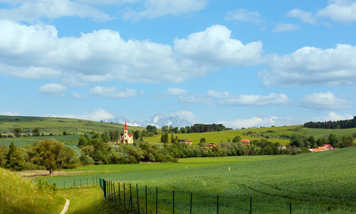 夏季山景村