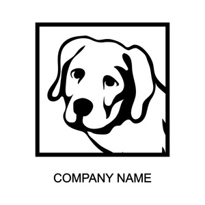 狗的标识与公司名称的地方