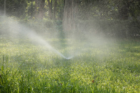 园林灌溉系统喷雾浇水草坪