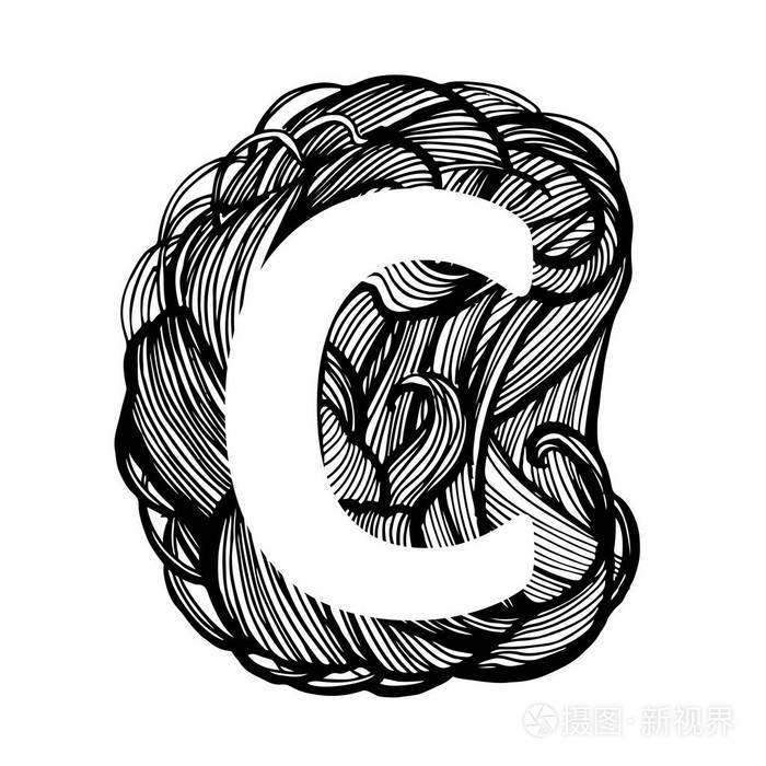 带熔纱的字母 c 字体, 矢量, 插图插画-正版商用图片0oje0h-摄图新