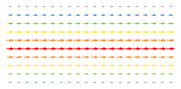 鲨鱼形状半色调光谱阵列图片