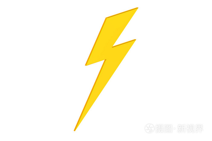 闪电在孤立的白色背景
