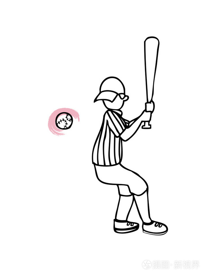 棒球棒画法图片