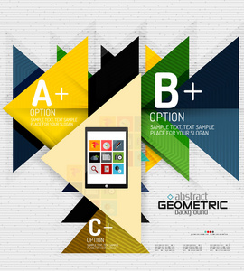 与选项，几何纸的风格的抽象信息横幅