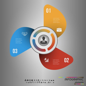 矢量模板为循环图 图 演示文稿和圆图