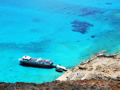 海滩和海岸景观海希腊克里特岛岛