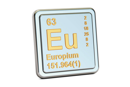 铕欧盟，化学元素符号。3d 渲染