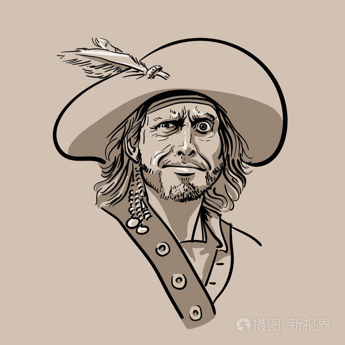 肖像.数字素描手绘矢量