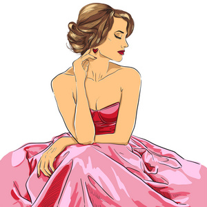 时装模特.向量照片