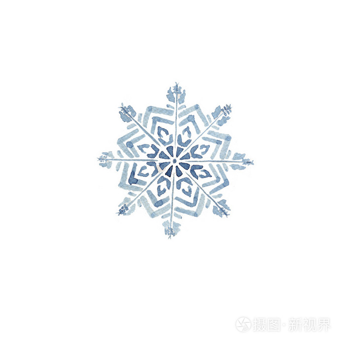 冬季无缝图案与水彩雪花圣诞SnO