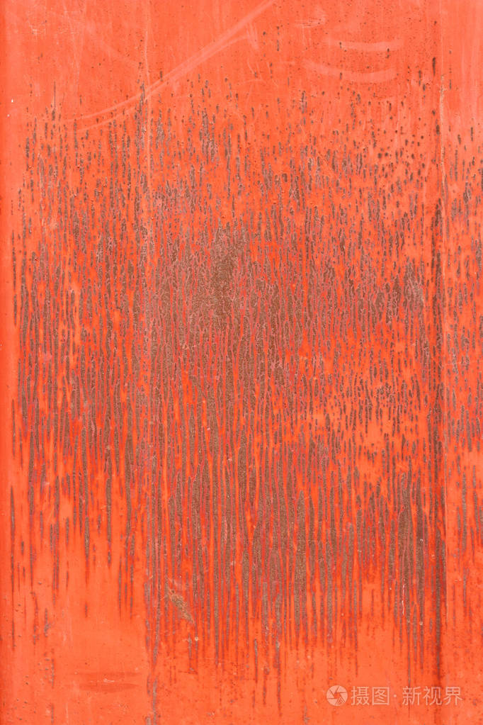 生锈的金属纹理涂上红漆