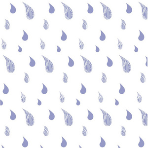雨的装饰图案，光紫白色股票矢量插图