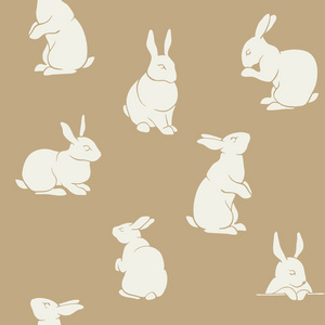 兔子图案复古无缝模式照片