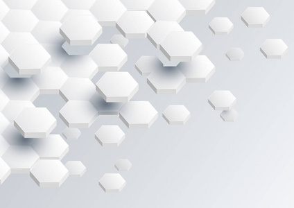 创意立体花朵元素设计六角几何立体抽象背景与空间, 创意极小的设计.