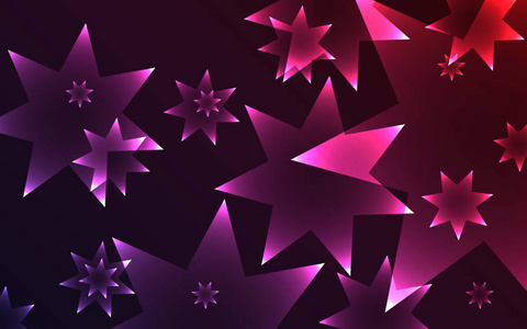 黑暗的背景与发光发亮七六角星照片