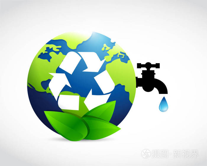减少重复使用和回收利用全球水概念