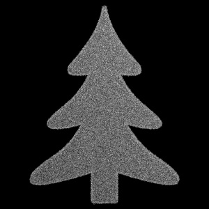 圣诞树标题组成的黑色背景上的雪花