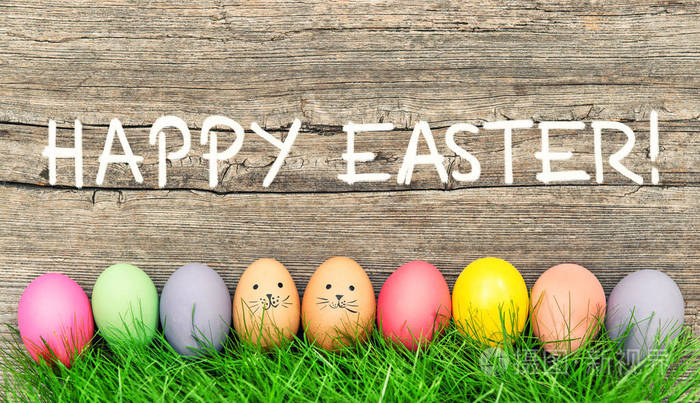 复活节装饰鸡蛋可爱的兔子复活节快乐