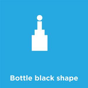 在蓝色背景上隔离的瓶子黑色形状图标