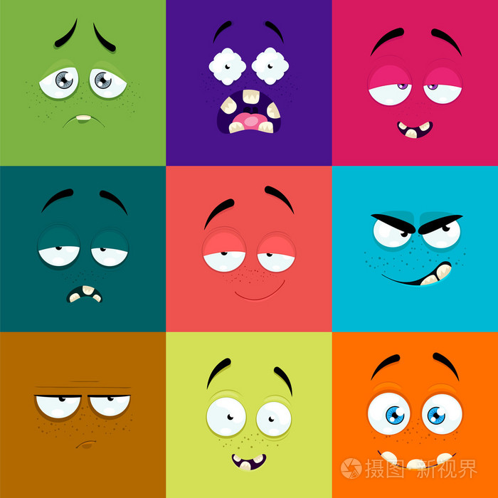 设置的卡通脸与情绪的表达