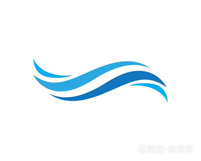 水波图标矢量插图设计徽标模板