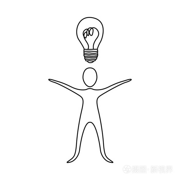 有一个好主意图标的图人插画-正版商用图片0ol0ga-摄图新视界