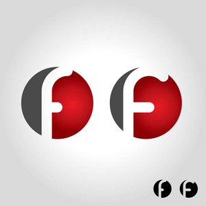 字母 f 标志, 图标和符号矢量插图