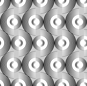 抽象复古圆形的单声道线半圆,在白色背景上的黑色线条组成的几何图案