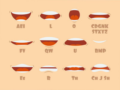 表达感恩的说说卡通说话的嘴和嘴唇表达矢量动画姿势照片