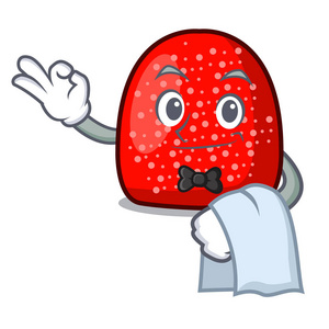 侍者水果糖吉祥物卡通风格矢量插画照片