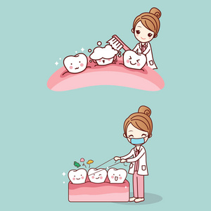 洁白牙齿诊所模板.创新性健康的概念.