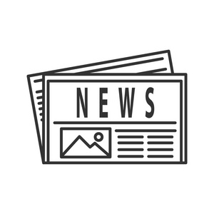 卡通小报白色背景上的报纸颜色图标照片