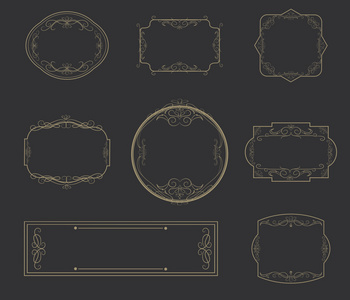 经典框架复古元素矢量设计
