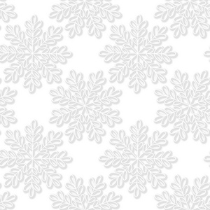 矢量与白色背景上的银色华丽雪花圣诞无缝模式。Eps 10