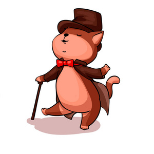 绅士猫猫的绅士卡通插图照片