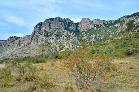 Al 附近鬼谷的山景