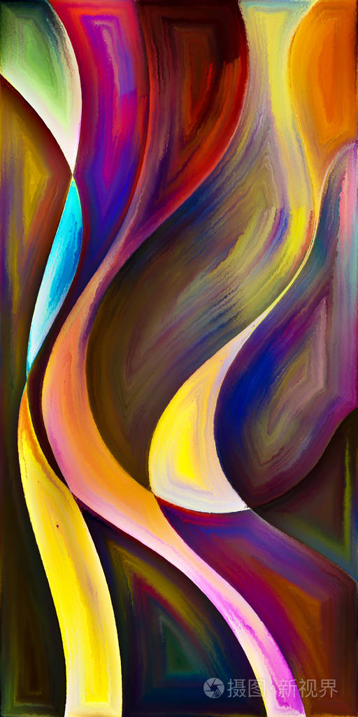 现代艺术主体的形状与曲线构成的抽象背景