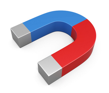 孤立在白色背景上的磁铁.3d照片