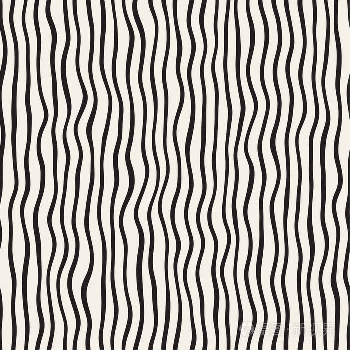 手绘线条波浪涟漪.抽象的几何背景设计.矢量无缝模式