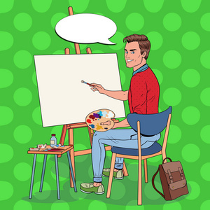 车间的人画家.矢量插图照片