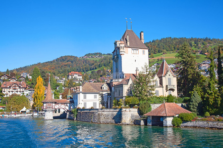 Oberhofen 城堡上图恩湖