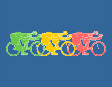 自行车比赛。骑 单车。骑自行车的车手。运动矢量说明