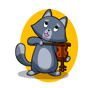 演奏小提琴的猫