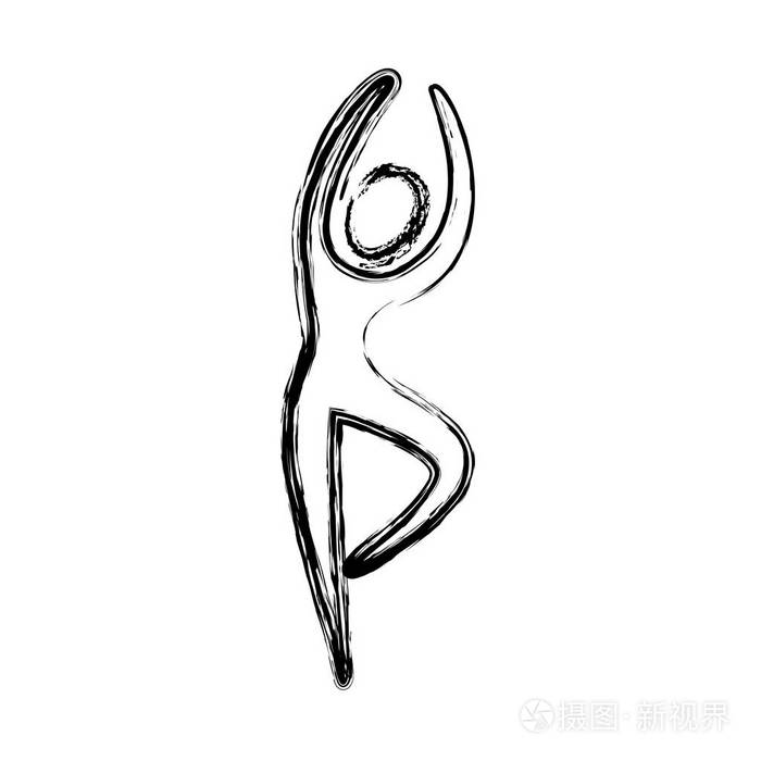 轮廓的人跳舞图标插画-正版商用图片0omb98-摄图新视界