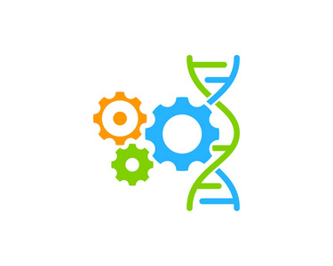 齿轮 Dna 徽标图标设计