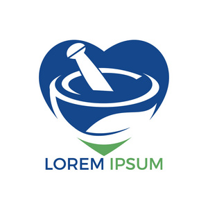 草本图标心形药学医疗标志设计.