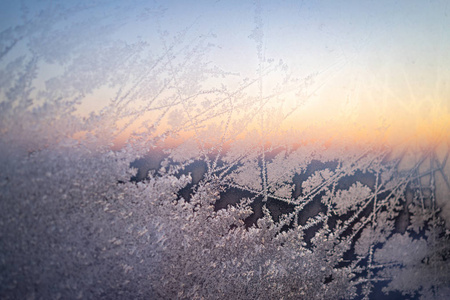 冬日清晨的窗霜